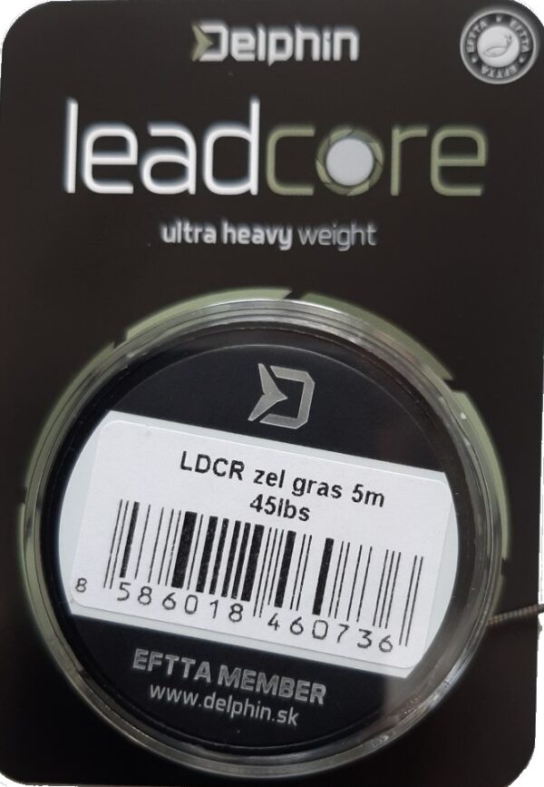 Fir Leadcore Delphin, 45 lbs, verde, 5 m